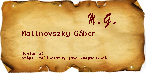 Malinovszky Gábor névjegykártya