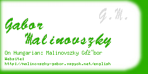 gabor malinovszky business card